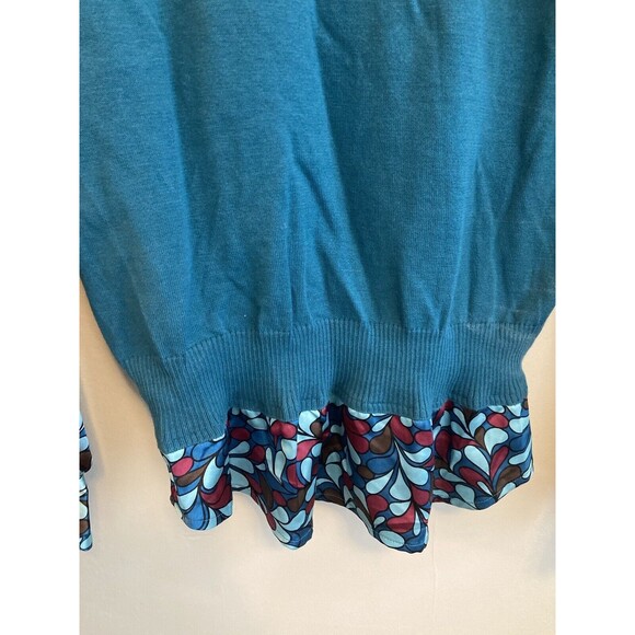 Bisou Bisou Women’s Fall Sweater Multicolor V-Neck Collared Layered Size Large - Picture 13 of 16